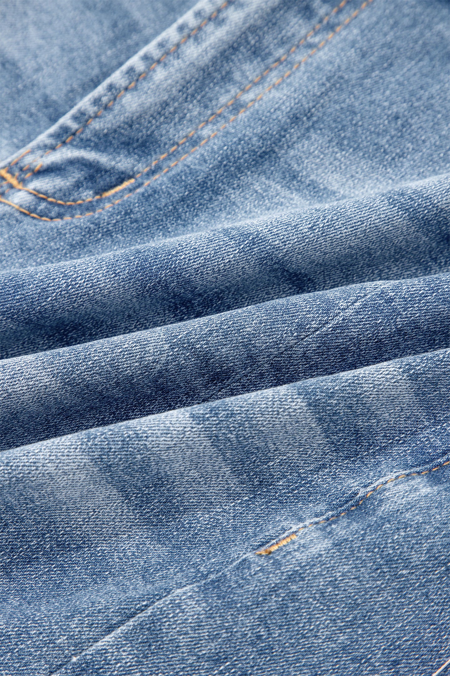 Shorts vaqueros Beau Blue Acid Wash con bajo sin rematar