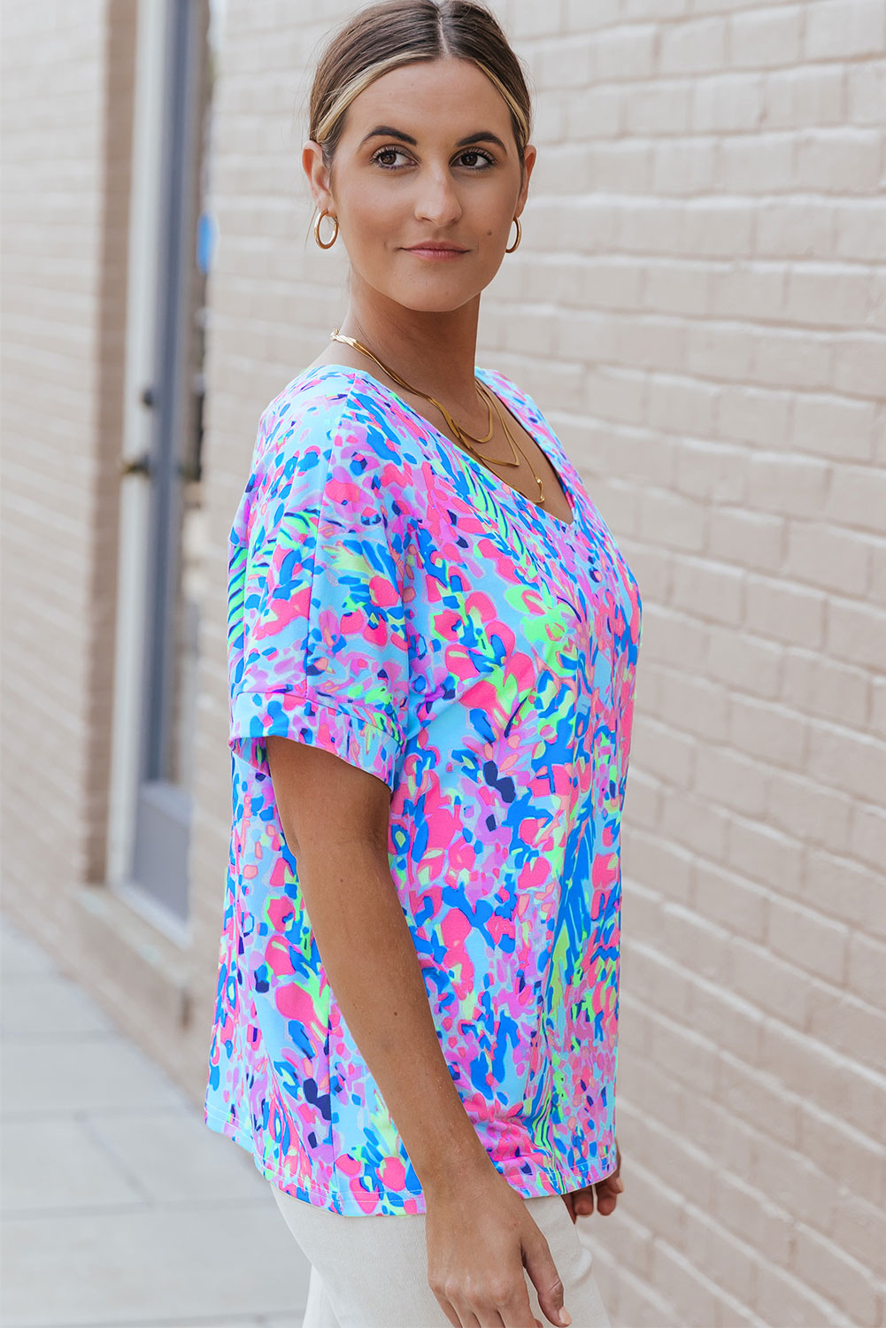 Loose Painted Floral Tee - Snoopy's Closet