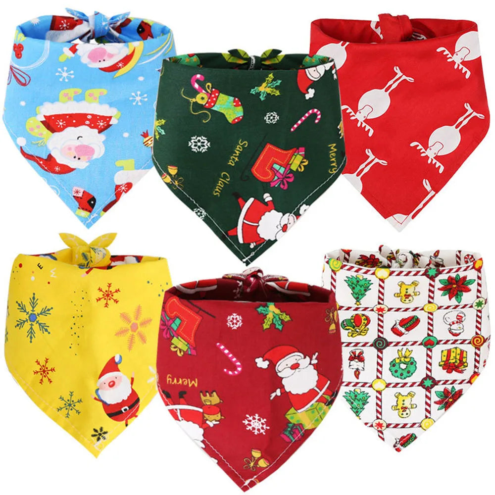 Pañuelos de Navidad para Perros, Árbol de Navidad y Papá Noel, Bufanda para Perros, para Niños y Niñas, Pañuelo de Fiesta para Gatos, Accesorios Navideños para Mascotas