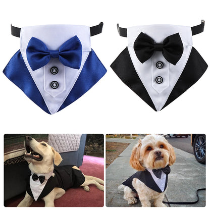 Corbata formal de esmoquin con pajarita negra y roja para perro, gato, accesorios para mascotas, traje para perros y gatos pequeños y medianos