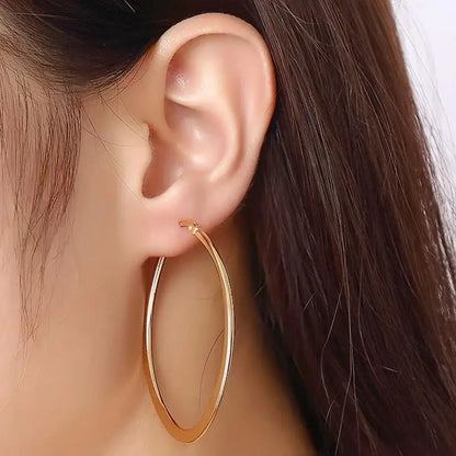 Showfay Gold Color Simple Chic Stainless Steel Stud Earring Set for Women Girls Daily Wear Party Festival Casual Jewelry Gift
