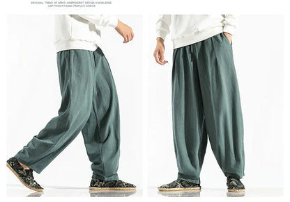 Men's Harem Pants Harajuku Wide-leg Sweatpants Male Cotton Loose Trousers Streetwear Men Woman Casual Pants Korean Fashion