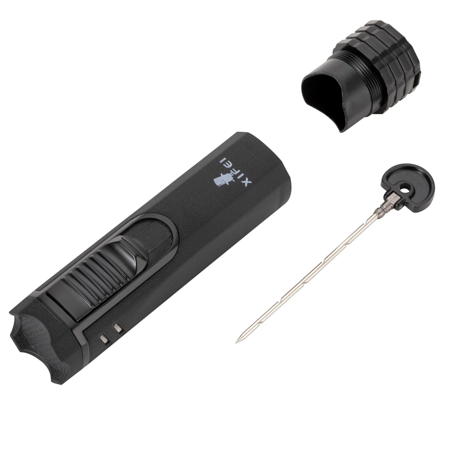 XIFEI Windproof Cigar Lighter With Puncher Holder Needle Metal Portable 3 Jet Flame Multifunction Refillable Smoking Accessories