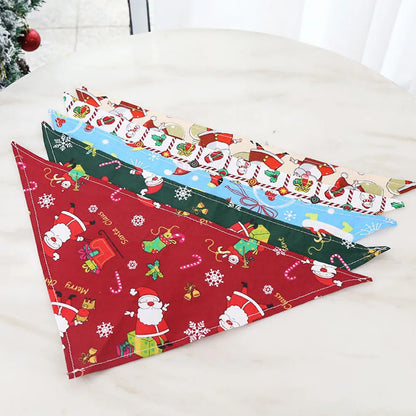 Pañuelos de Navidad para Perros, Árbol de Navidad y Papá Noel, Bufanda para Perros, para Niños y Niñas, Pañuelo de Fiesta para Gatos, Accesorios Navideños para Mascotas