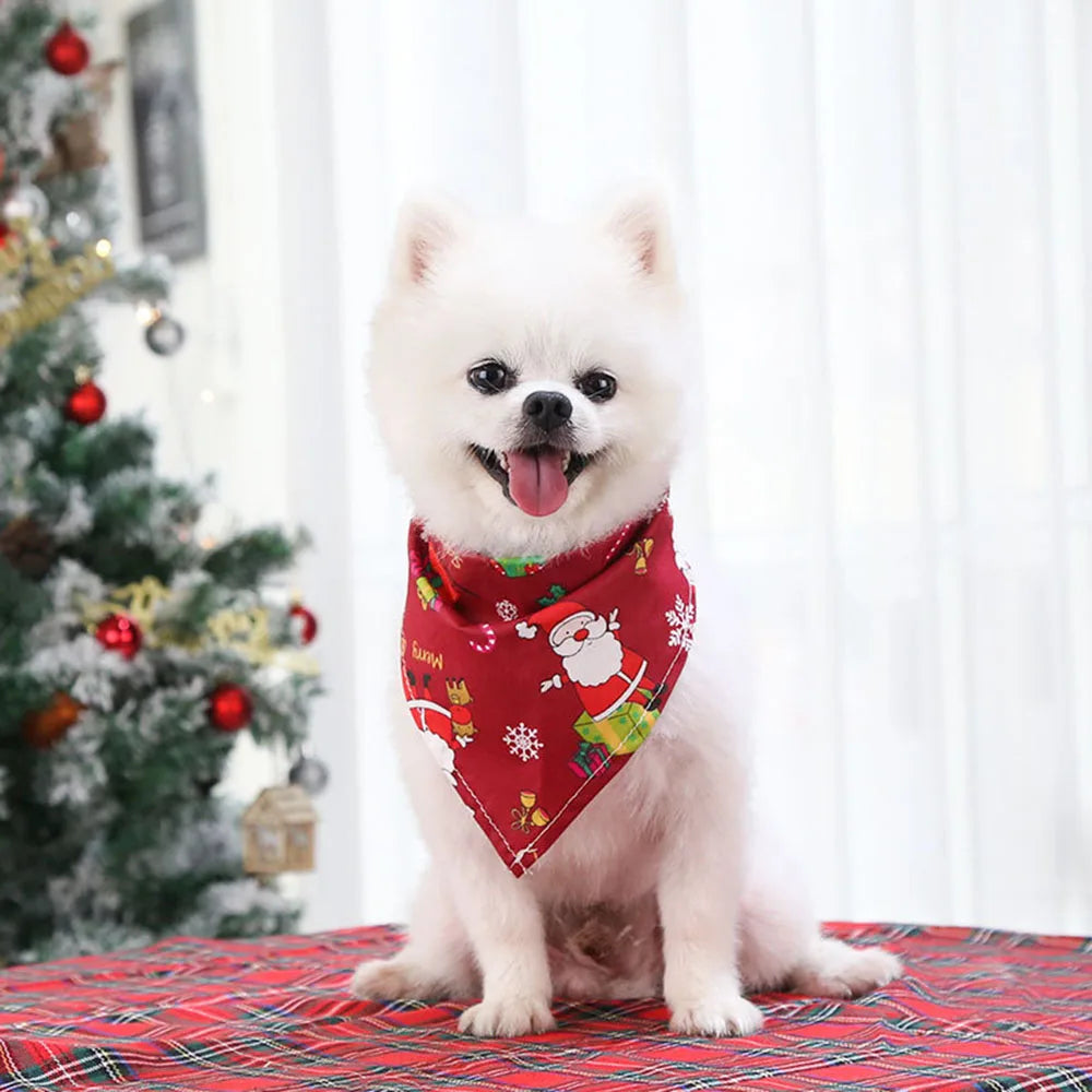 Pañuelos de Navidad para Perros, Árbol de Navidad y Papá Noel, Bufanda para Perros, para Niños y Niñas, Pañuelo de Fiesta para Gatos, Accesorios Navideños para Mascotas