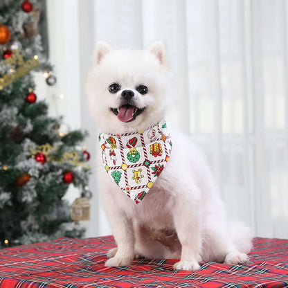 Pañuelos de Navidad para Perros, Árbol de Navidad y Papá Noel, Bufanda para Perros, para Niños y Niñas, Pañuelo de Fiesta para Gatos, Accesorios Navideños para Mascotas