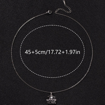 1Pc Women Zirconia 2026 Graduation Cap Pendant Necklace with Copper Water-wave Chain Daily & Beach & Party Jewelry