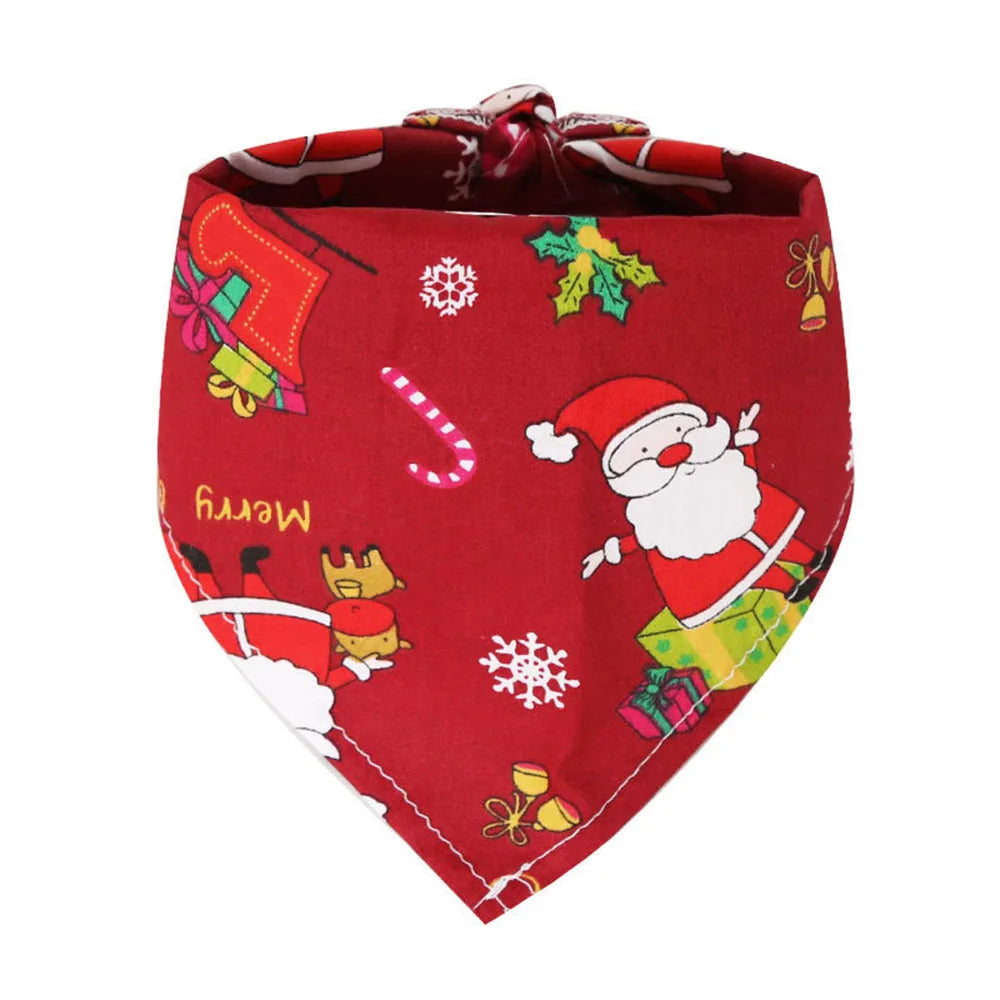 Pañuelos de Navidad para Perros, Árbol de Navidad y Papá Noel, Bufanda para Perros, para Niños y Niñas, Pañuelo de Fiesta para Gatos, Accesorios Navideños para Mascotas