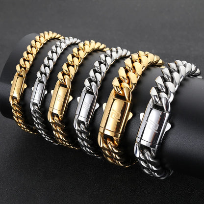 NUOYA Trendy Rapper Jewelry Hip Hop Necklace Personalized Design Cuban Link Chain Necklace for Men and Women Customizable Logo