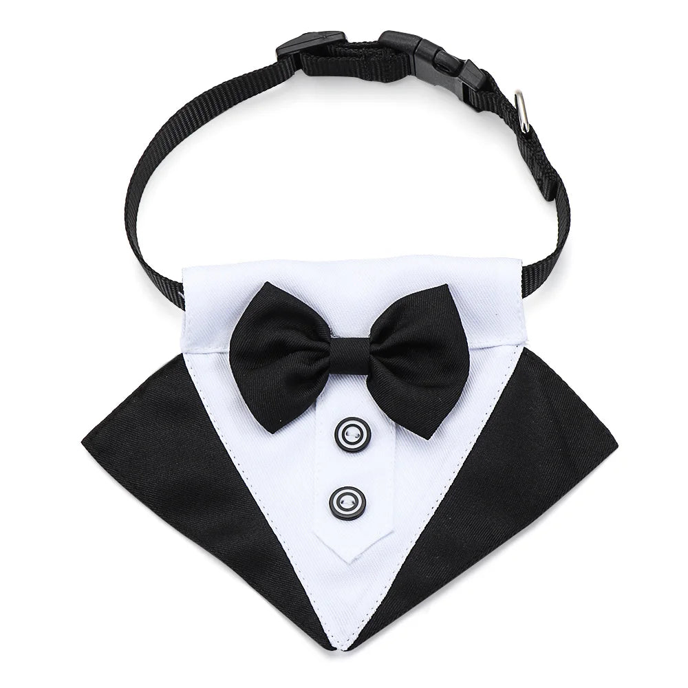 Corbata formal de esmoquin con pajarita negra y roja para perro, gato, accesorios para mascotas, traje para perros y gatos pequeños y medianos