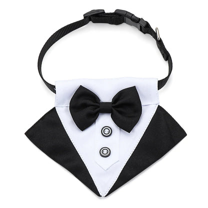 Corbata formal de esmoquin con pajarita negra y roja para perro, gato, accesorios para mascotas, traje para perros y gatos pequeños y medianos