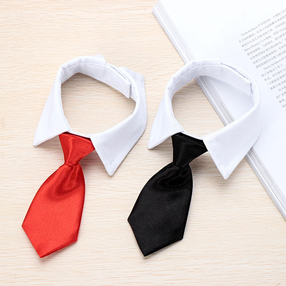 Corbata formal de esmoquin con pajarita negra y roja para perro, gato, accesorios para mascotas, traje para perros y gatos pequeños y medianos