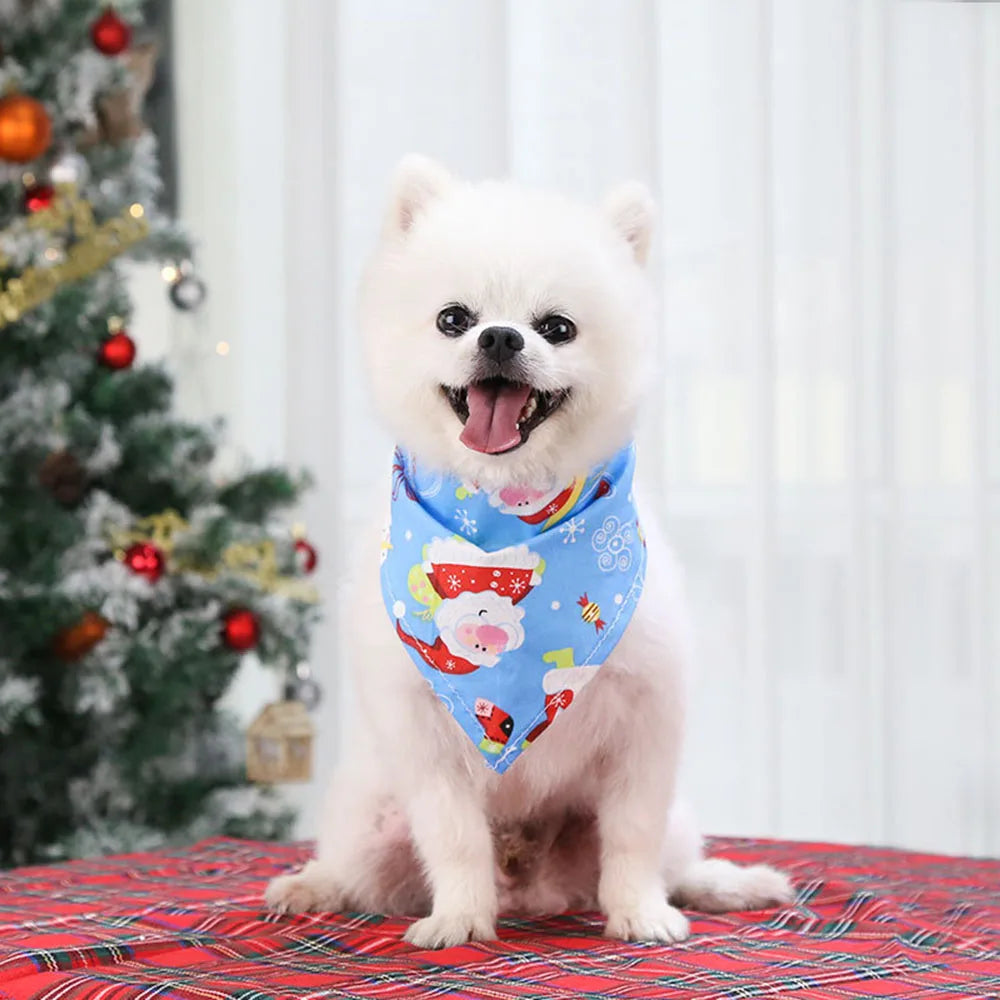Pañuelos de Navidad para Perros, Árbol de Navidad y Papá Noel, Bufanda para Perros, para Niños y Niñas, Pañuelo de Fiesta para Gatos, Accesorios Navideños para Mascotas