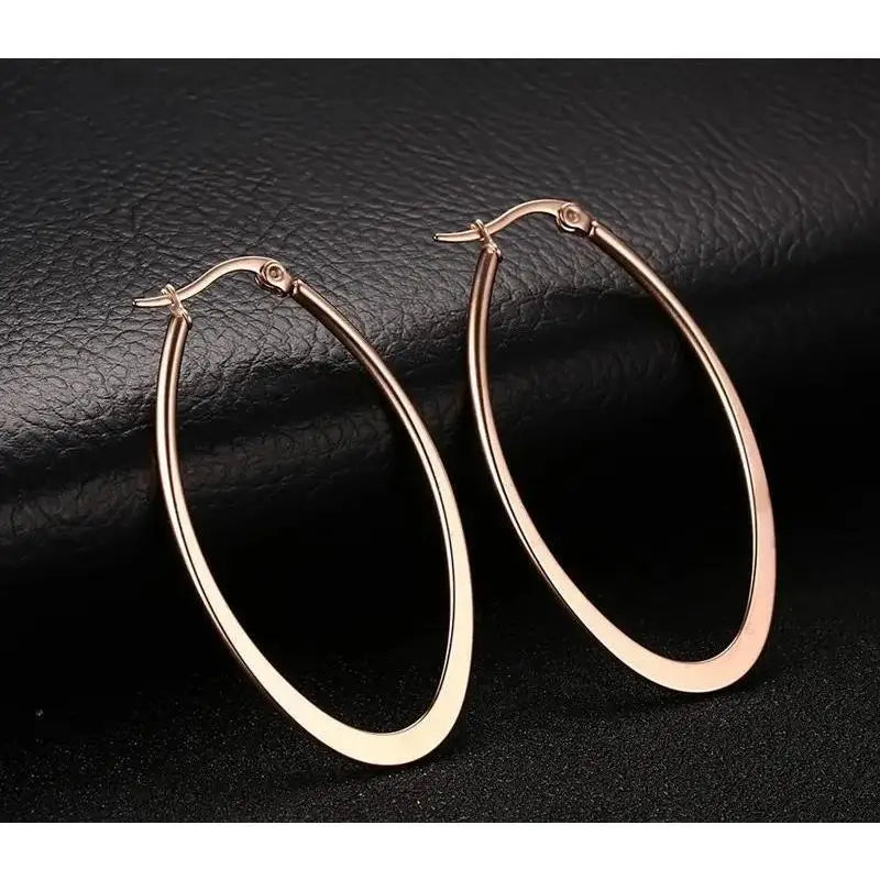 Showfay Gold Color Simple Chic Stainless Steel Stud Earring Set for Women Girls Daily Wear Party Festival Casual Jewelry Gift