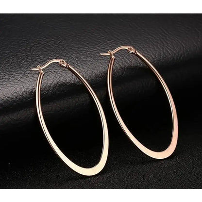 Showfay Gold Color Simple Chic Stainless Steel Stud Earring Set for Women Girls Daily Wear Party Festival Casual Jewelry Gift