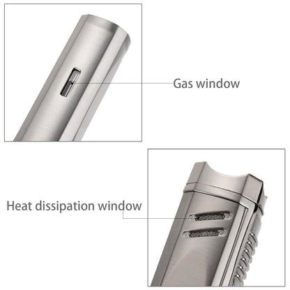 XIFEI Windproof Cigar Lighter With Puncher Holder Needle Metal Portable 3 Jet Flame Multifunction Refillable Smoking Accessories