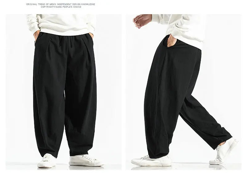 Men's Harem Pants Harajuku Wide-leg Sweatpants Male Cotton Loose Trousers Streetwear Men Woman Casual Pants Korean Fashion