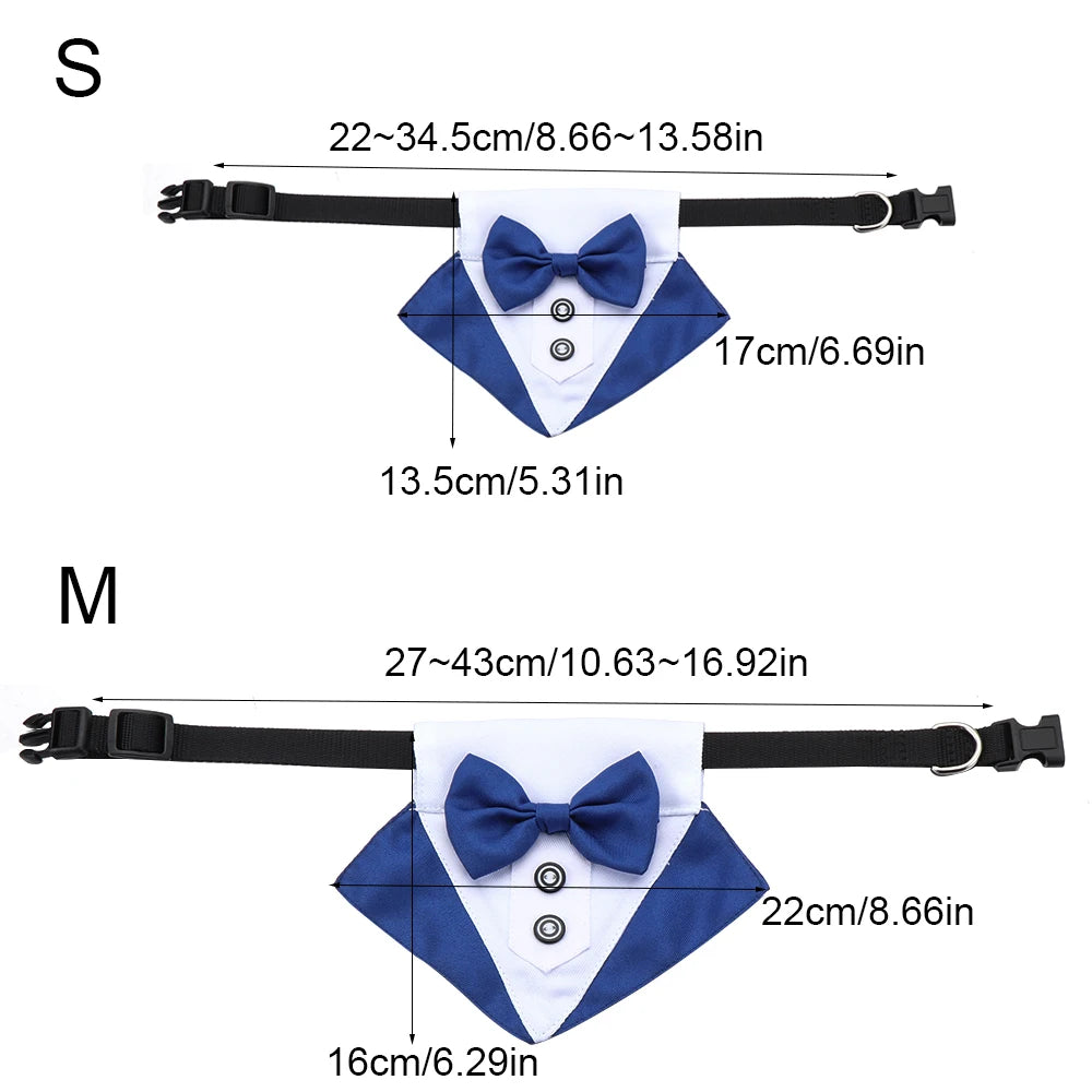 Corbata formal de esmoquin con pajarita negra y roja para perro, gato, accesorios para mascotas, traje para perros y gatos pequeños y medianos