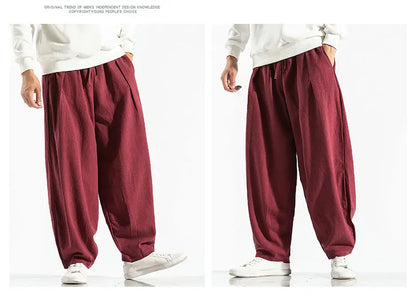 Men's Harem Pants Harajuku Wide-leg Sweatpants Male Cotton Loose Trousers Streetwear Men Woman Casual Pants Korean Fashion