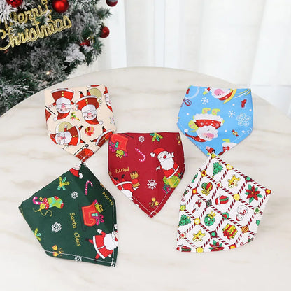 Pañuelos de Navidad para Perros, Árbol de Navidad y Papá Noel, Bufanda para Perros, para Niños y Niñas, Pañuelo de Fiesta para Gatos, Accesorios Navideños para Mascotas