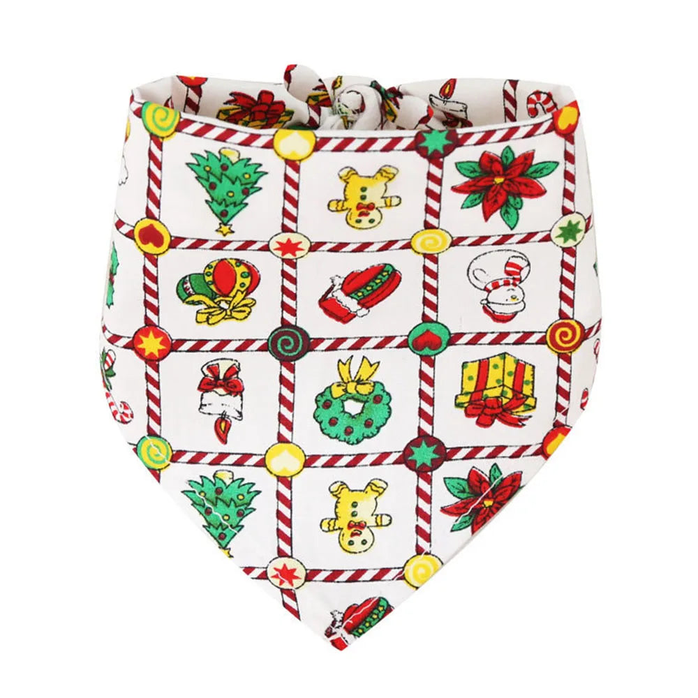 Pañuelos de Navidad para Perros, Árbol de Navidad y Papá Noel, Bufanda para Perros, para Niños y Niñas, Pañuelo de Fiesta para Gatos, Accesorios Navideños para Mascotas