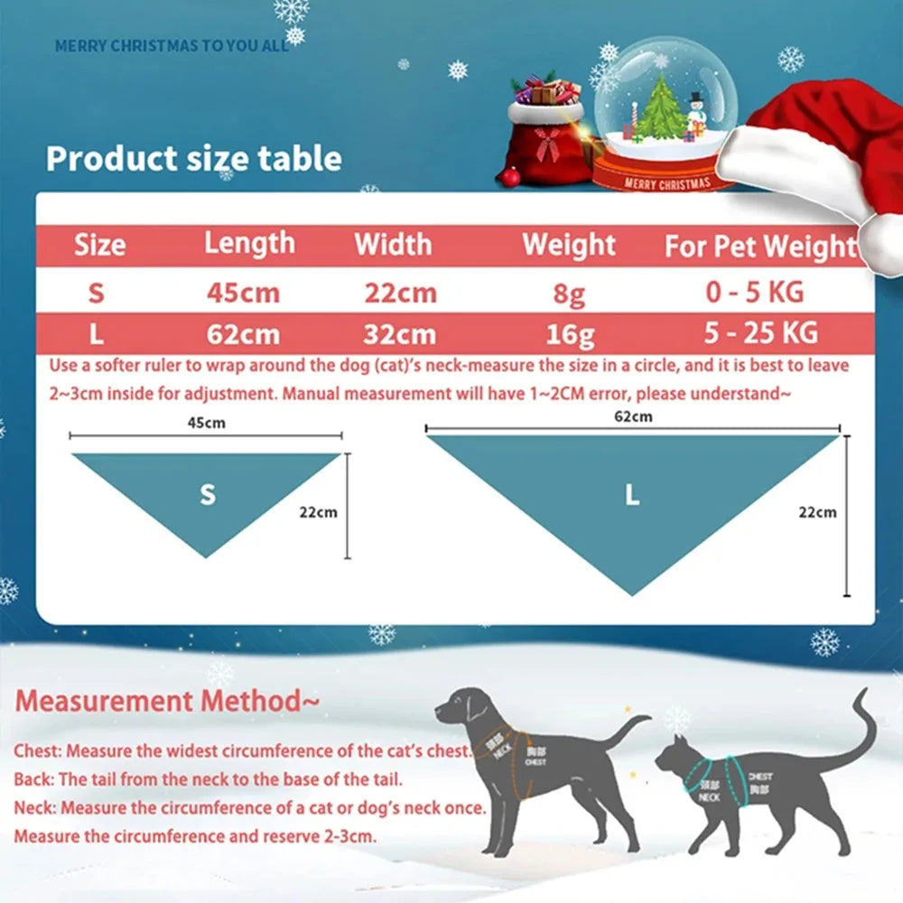 Pañuelos de Navidad para Perros, Árbol de Navidad y Papá Noel, Bufanda para Perros, para Niños y Niñas, Pañuelo de Fiesta para Gatos, Accesorios Navideños para Mascotas
