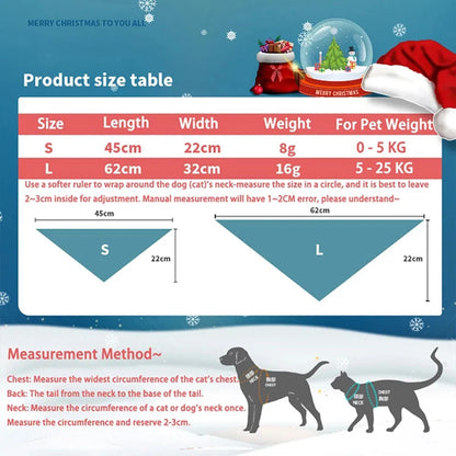 Pañuelos de Navidad para Perros, Árbol de Navidad y Papá Noel, Bufanda para Perros, para Niños y Niñas, Pañuelo de Fiesta para Gatos, Accesorios Navideños para Mascotas