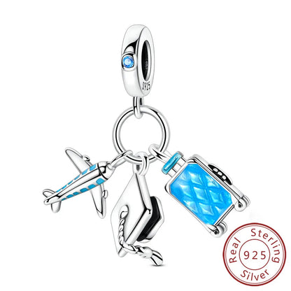 New 925 Sterling Silver Charms Bead Penguin Owl Bow Heart Charm Fit Original Pendant Bracelet Jewelry Making For Women Gift
