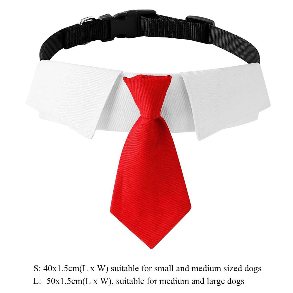 Corbata formal de esmoquin con pajarita negra y roja para perro, gato, accesorios para mascotas, traje para perros y gatos pequeños y medianos