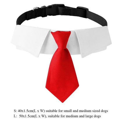 Corbata formal de esmoquin con pajarita negra y roja para perro, gato, accesorios para mascotas, traje para perros y gatos pequeños y medianos