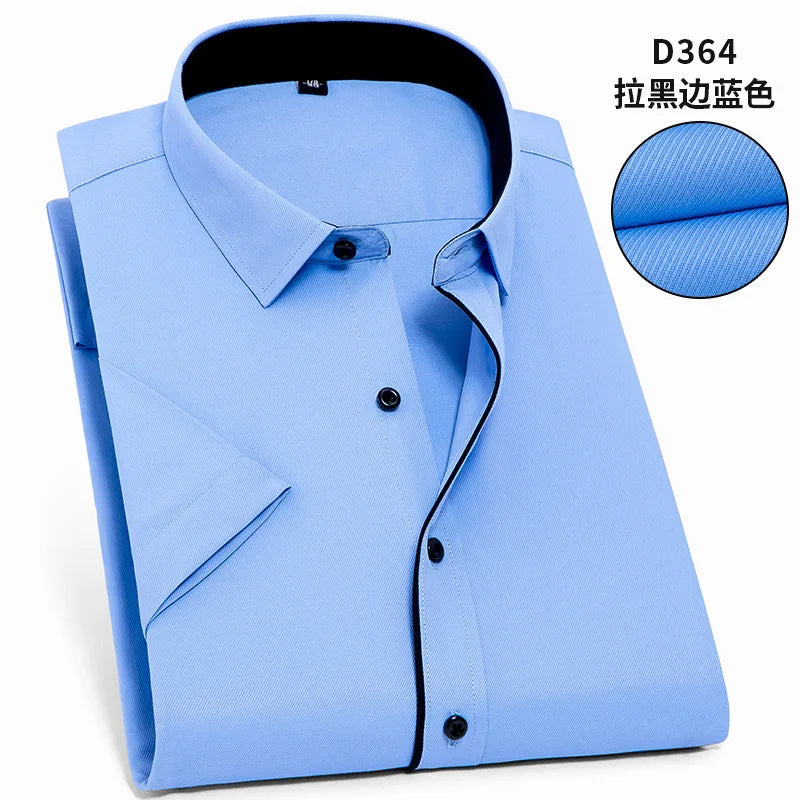 Men's new short-sleeved shirt 7XL8XL business casual non-ironing high quality plus-size spring and summer fashion cargo clothes