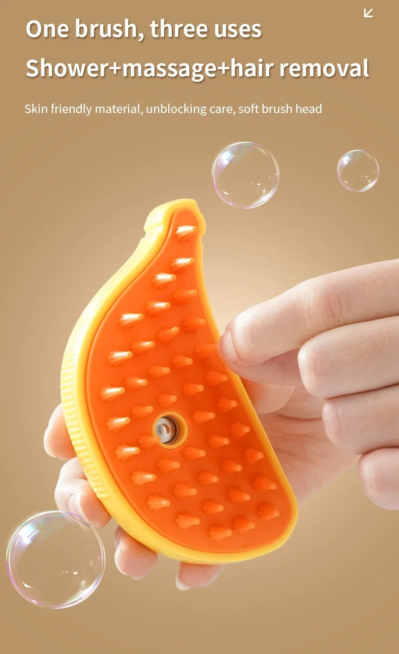Rotate Steam Brush for Cat Dog Comb Electric Spray Removes Hair Cat Brush Soft Silicone Massage Grooming Comb Pet Accessories