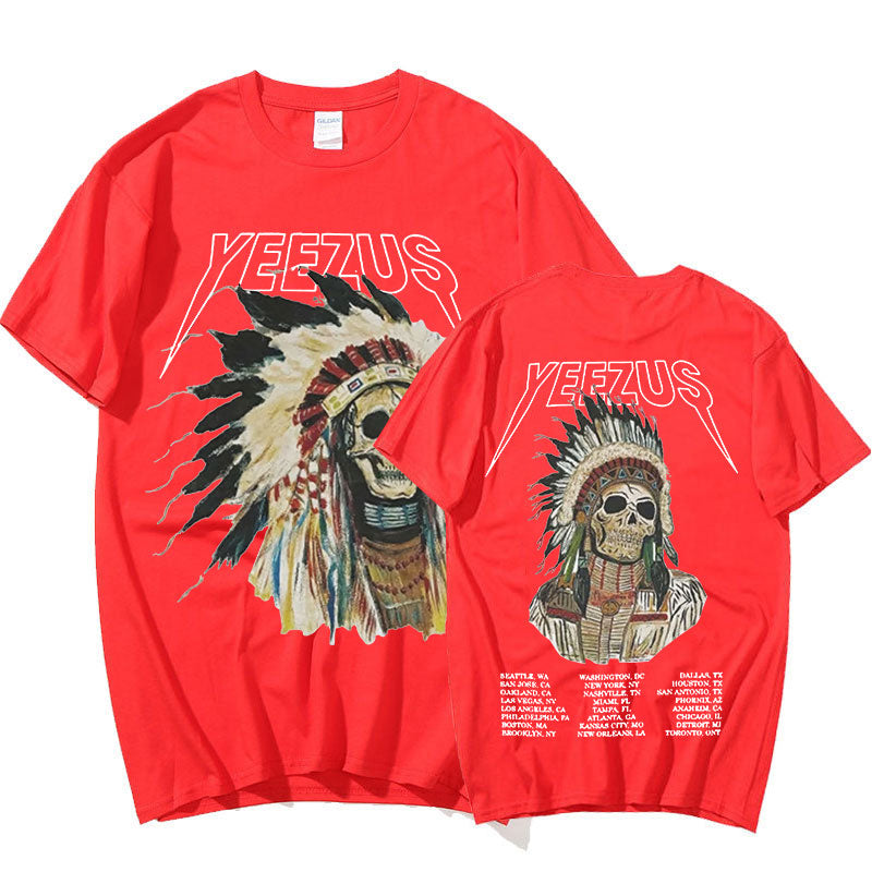 Kanye West Yeezus God Wants You Double Sided T Shirt Men Hip Hop Cool Vintage T-shirt Streetwear Oversized T Shirts Tops Unisex