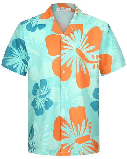 Summer Fashion Mens Hawaiian Shirts Short Sleeve Button Coconut Tree Printed Casual Beach Aloha Shirt Plus Size 6XL Hombre Ropa