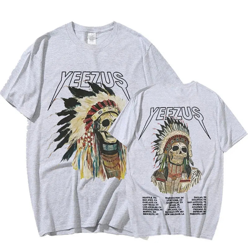 Kanye West Yeezus God Wants You Double Sided T Shirt Men Hip Hop Cool Vintage T-shirt Streetwear Oversized T Shirts Tops Unisex
