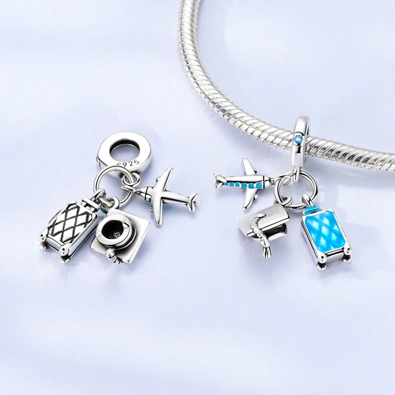 New 925 Sterling Silver Charms Bead Penguin Owl Bow Heart Charm Fit Original Pendant Bracelet Jewelry Making For Women Gift