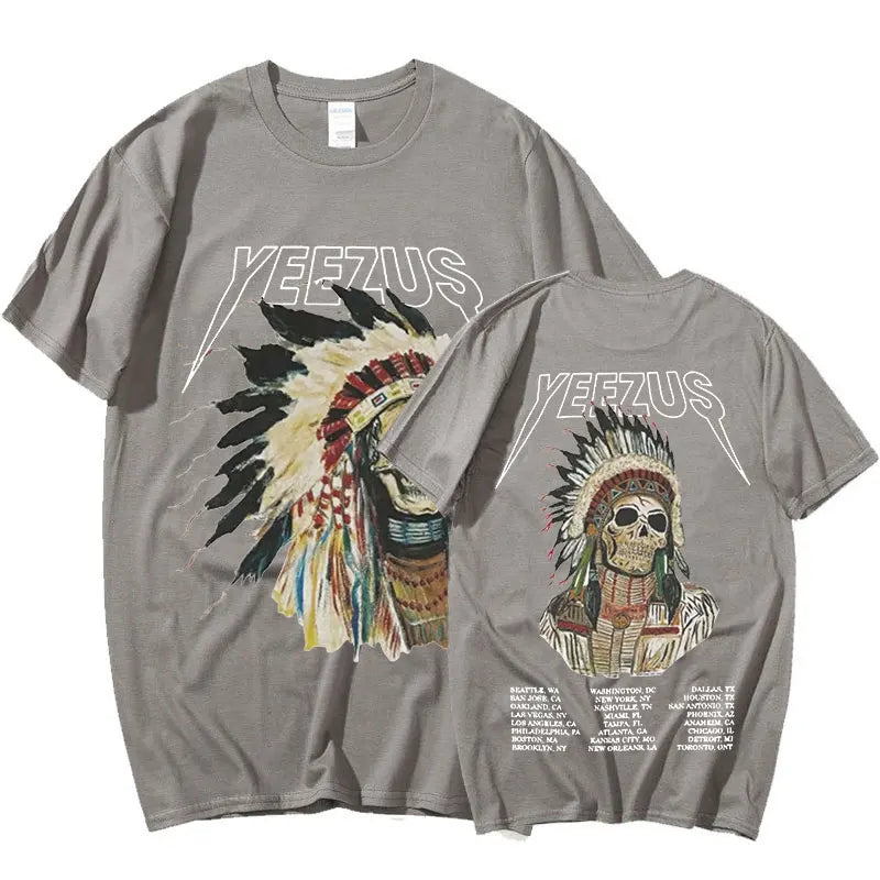 Kanye West Yeezus God Wants You Double Sided T Shirt Men Hip Hop Cool Vintage T-shirt Streetwear Oversized T Shirts Tops Unisex
