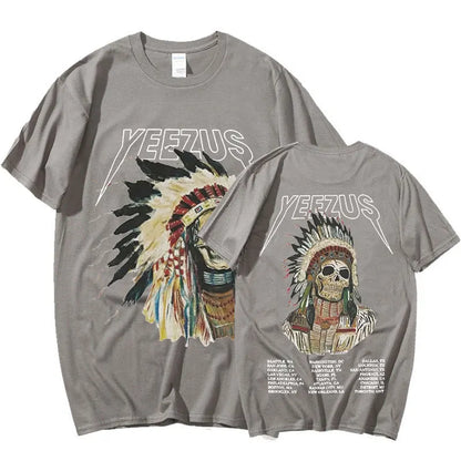 Kanye West Yeezus God Wants You Double Sided T Shirt Men Hip Hop Cool Vintage T-shirt Streetwear Oversized T Shirts Tops Unisex