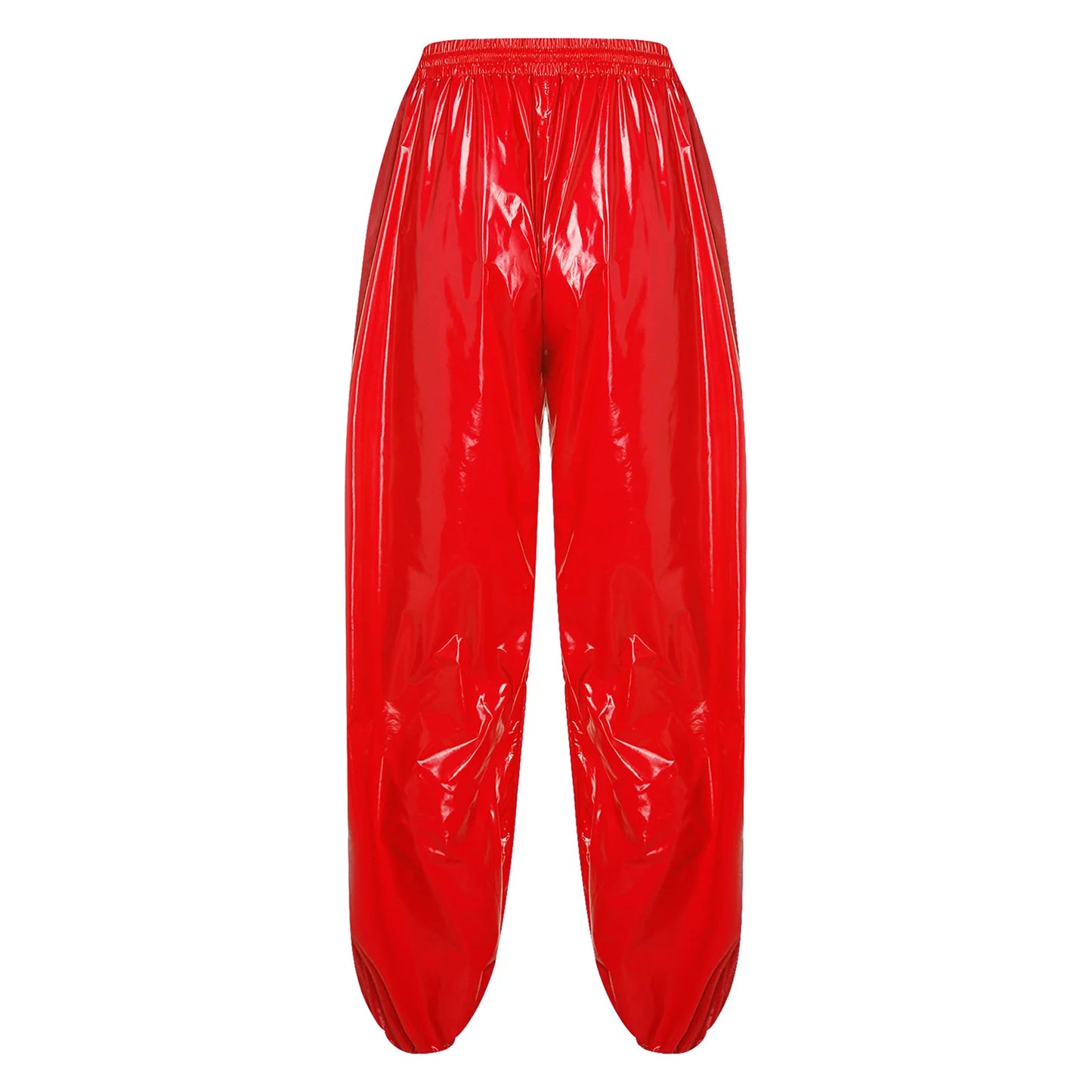 Pantalones Holgados Brillantes para Hombre Y2K con Cordón en la Cintura, Elástico en la Cintura, Bolsillos Laterales, Pantalones de Chándal Holgados y Brillantes, Disfraces de Hip Hop
