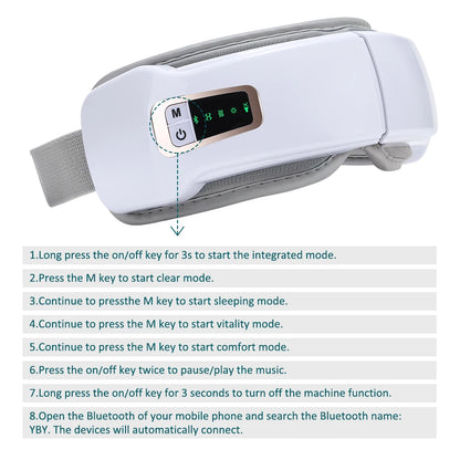 Electric Eye Massager Hot Compress Stress Relief Heating Vibration Massage Connect Music Relax Foldable Eye Care Smart Glasses