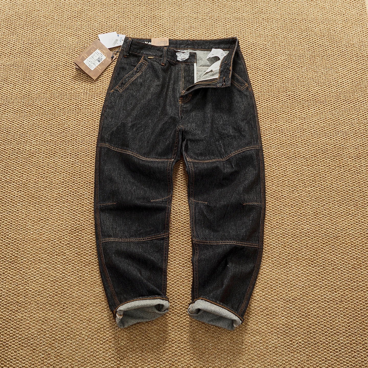 2025 Autumn New American Retro Heavyweight 3D cutting High-end Comfort Denim Men's Fashion Washed Straight Casual Tapered Jeans