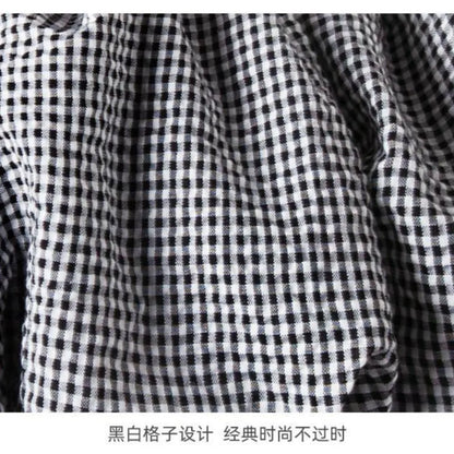 2025 Korea Girls Baby Summer Spring Autumn Dress Plaid Patchwork Casual Dresses Fashion Kids Children Clothes Vestidos