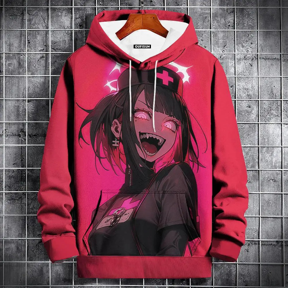 Anime Hoodie Mens Fashion Sweatshirt Graphical Print Hip Hop Hoodies Streetwear Spring Autumn Hoody Oversized hoodies for men