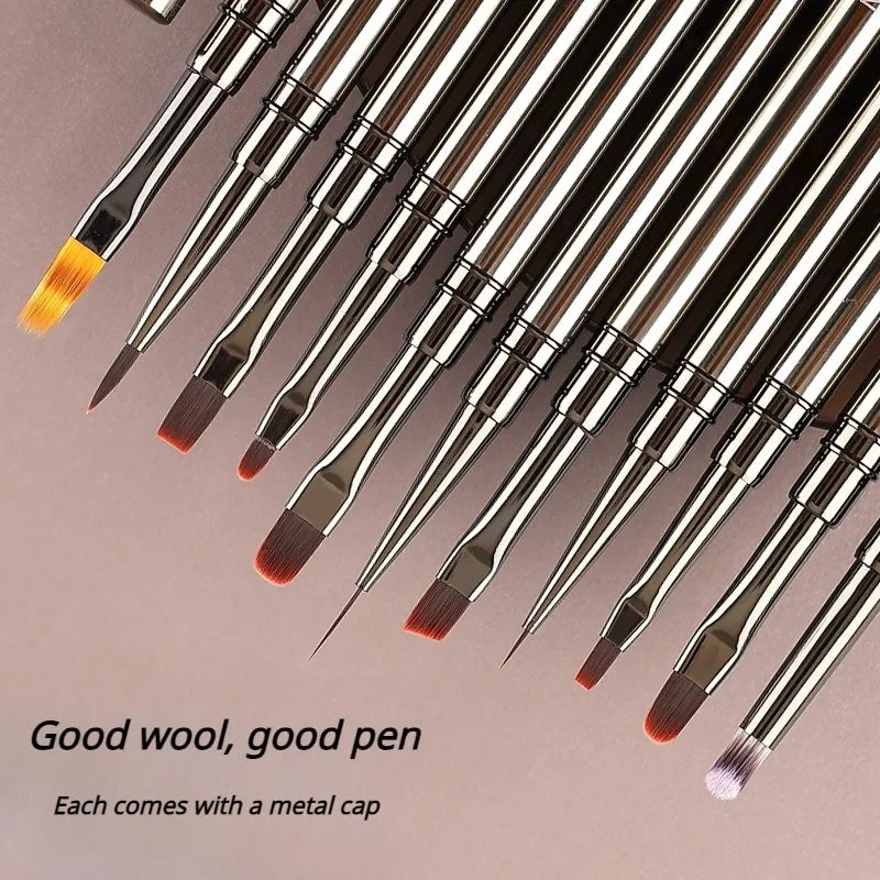 Nails Art Liner Brushes Elongated Lines Striping Drawing Painting  6/9/12/15/18mm Design Pen Professional Manicure Tool New