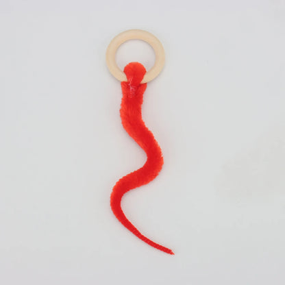 Plush Long Tail Ball Cat Toy Training Cat Interactive Ball Wood Ring Pet Toy