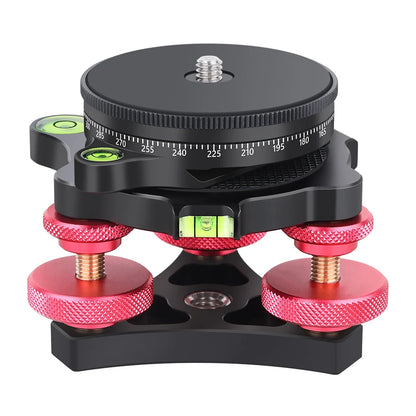 Base niveladora para trípode VICELK con base panorámica de 360° para fotografía macro panorámica con ajuste de precisión de +/-5 grados