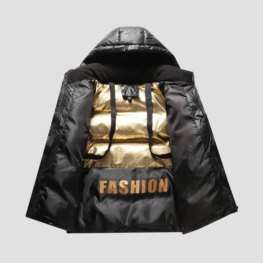 Men's Printed Windproof Winter Warm Cotton Jacket High-Quality Hooded Casual New Thick Trendy Enlarged 5XL Coat Men's Clothing