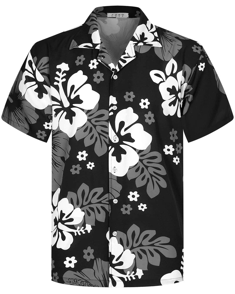 Summer Fashion Mens Hawaiian Shirts Short Sleeve Button Coconut Tree Printed Casual Beach Aloha Shirt Plus Size 6XL Hombre Ropa