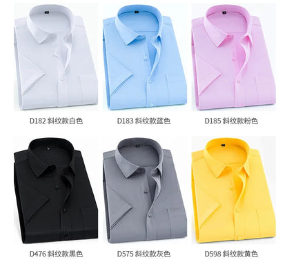 Men's new short-sleeved shirt 7XL8XL business casual non-ironing high quality plus-size spring and summer fashion cargo clothes