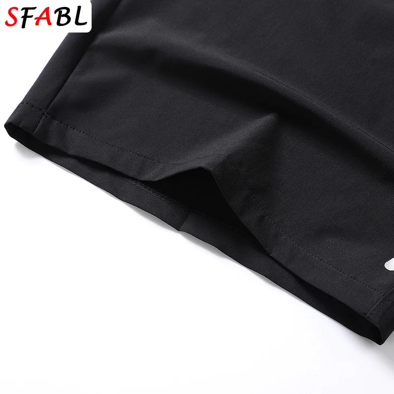 New Summer Casual Shorts Men Boardshorts Breathable Beach Shorts Elastic Jogging Running Sports Men's Short Pants Zipper Pockets